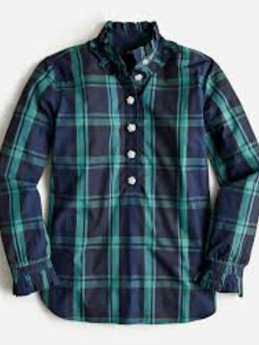 J.Crew Tartan Ruffleneck Blouse Size 2 - Picture 10 of 10